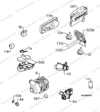 Взрыв-схема посудомоечной машины Privileg 00494769_11321 - Схема узла Electrical equipment 268